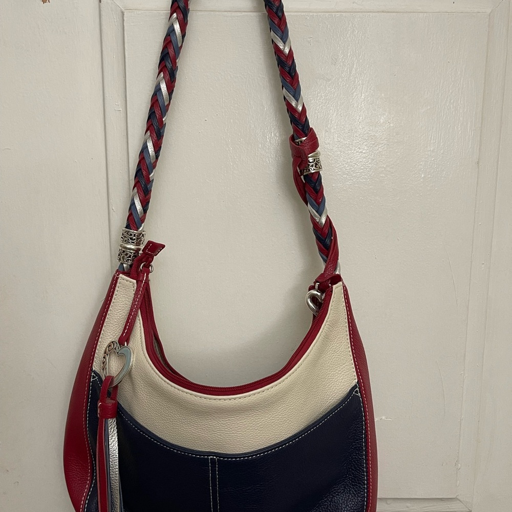 Brighton Red, Cream, and Blue Shoulder Bag - Picture 2 of 4